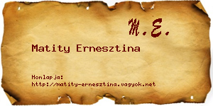 Matity Ernesztina névjegykártya